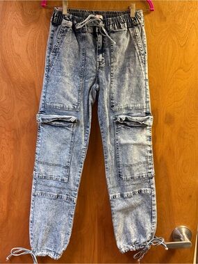 Women’s Elite Jeans Acid Washed Denim Joggers Size Small